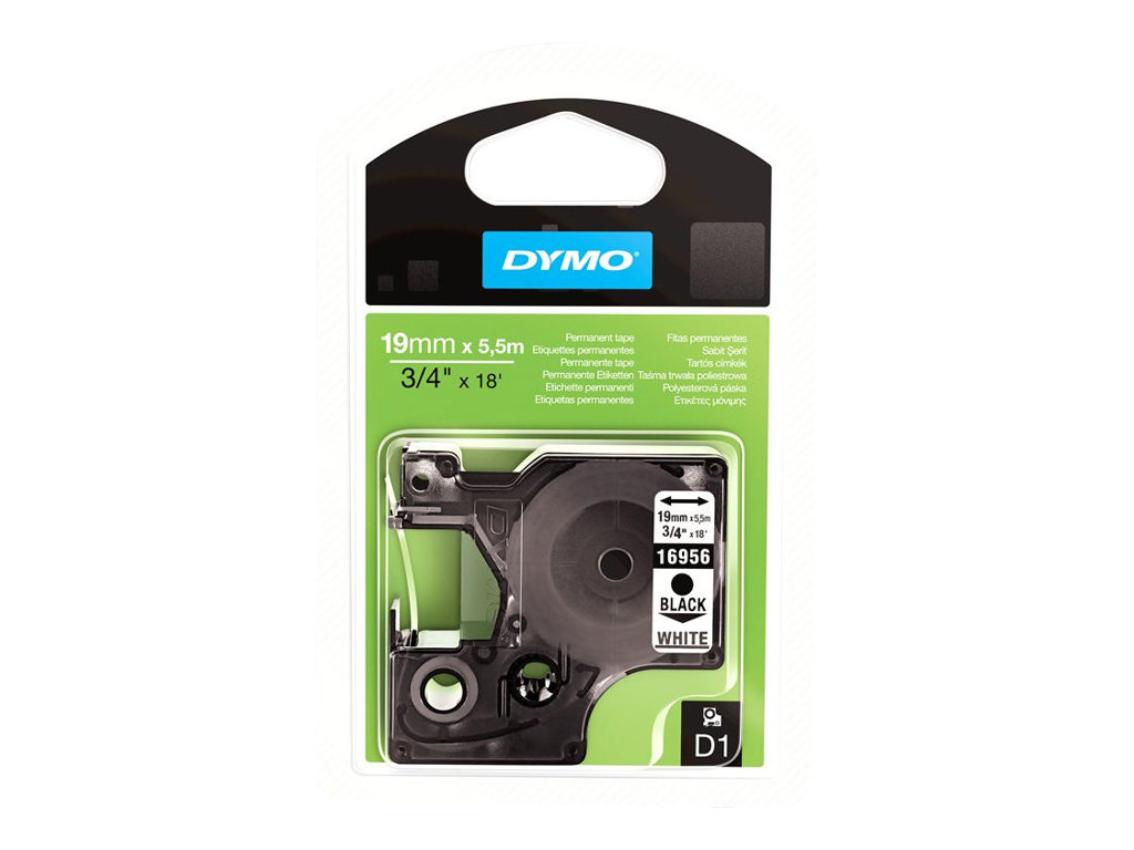 DYMO Schriftband D1 16960 S0718070, 19 mm schwarz auf weiÃ