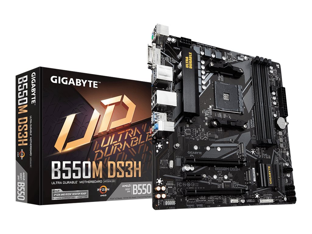 GIGABYTE B550M DS3H AM4 DDR4 2xM.2 4xSATA DVI-D HDMI mATX MB