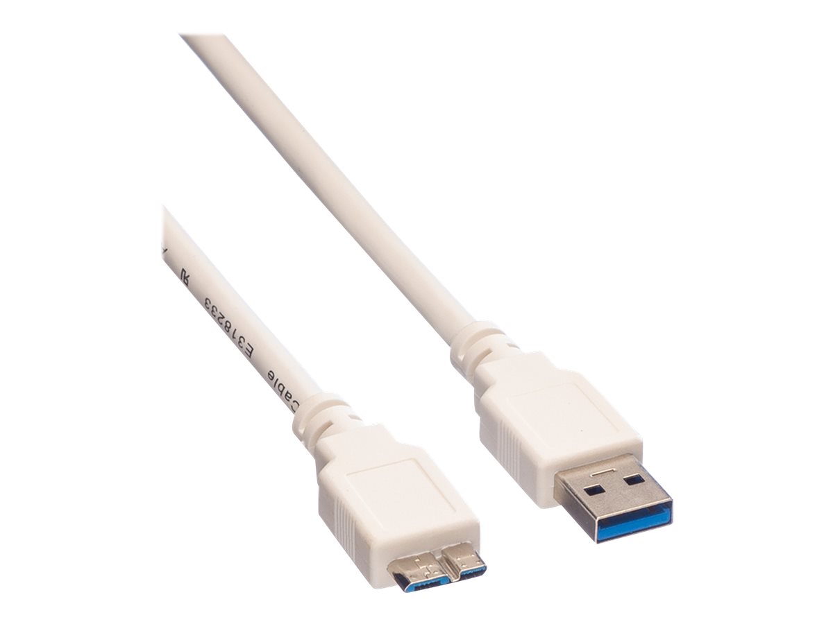 VALUE USB 3.2 Gen 1 Kabel A ST - Micro B ST weiss 3m VALUE USB 3.2 Gen 1 Kabel A ST - Micro B ST weiss 3m