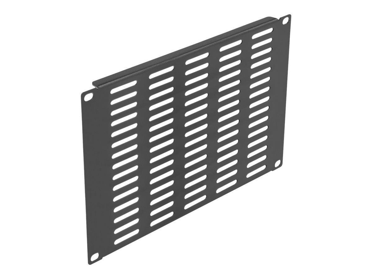 10 Netzwerkschrank Panel mit Lueftungsschlitzen horizontal 4 HE schwarz