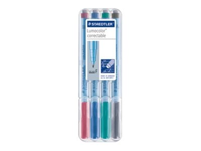 STAEDTLER Folienstifte farbsortiert nonpermanent, 4 St