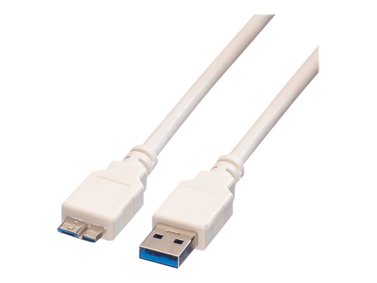 VALUE USB 3.2 Gen 1 Kabel A ST - Micro B ST weiss 3m VALUE USB 3.2 Gen 1 Kabel A ST - Micro B ST weiss 3m