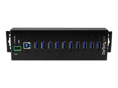 STARTECH.COM 10-Port Industrial USB 3.0 Hub with External Power Adapter - ESD & 350W Surge Protection HB30A10AME