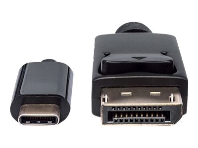 MANHATTAN USB Typ C auf DisplayPort-Kabel 1m Konvertiert das Alternate-Mode-Signal in ein DisplayPort 4K-Ausgangssignal schwarz