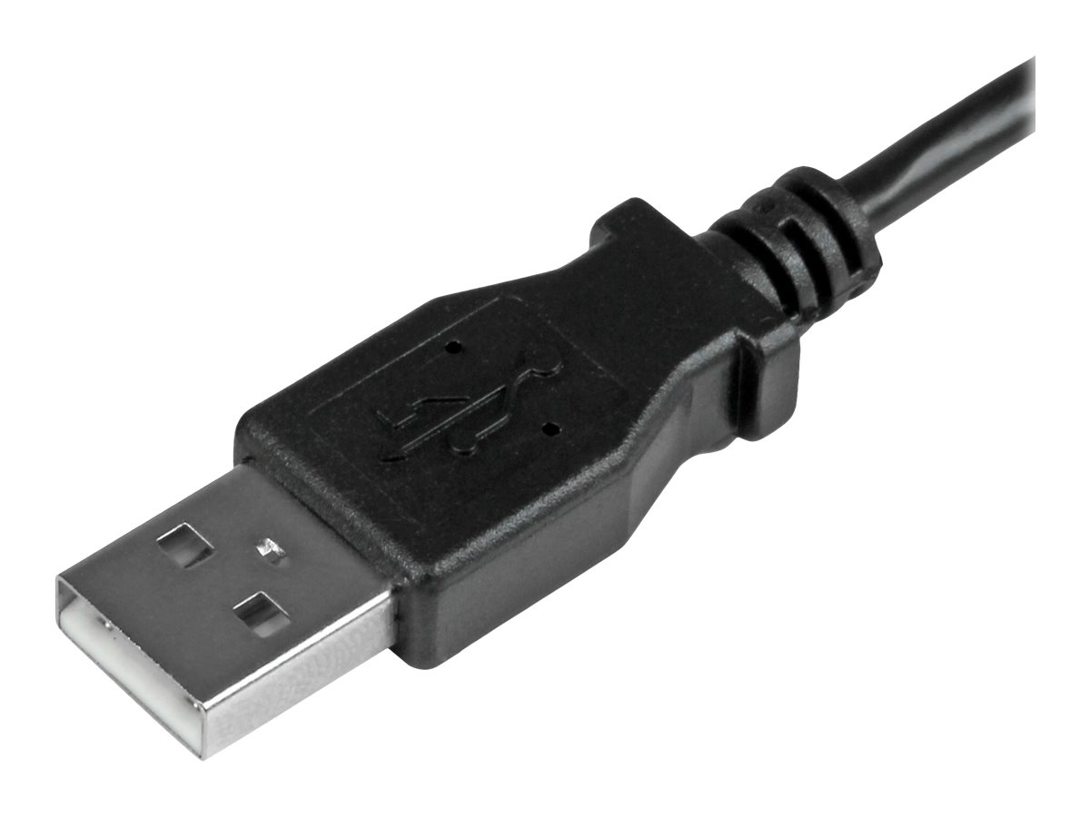 StarTech MicroUSB ChargeandSync Cable MM LeftAngle MicroUSB 3024 AWG 1 m 3ft