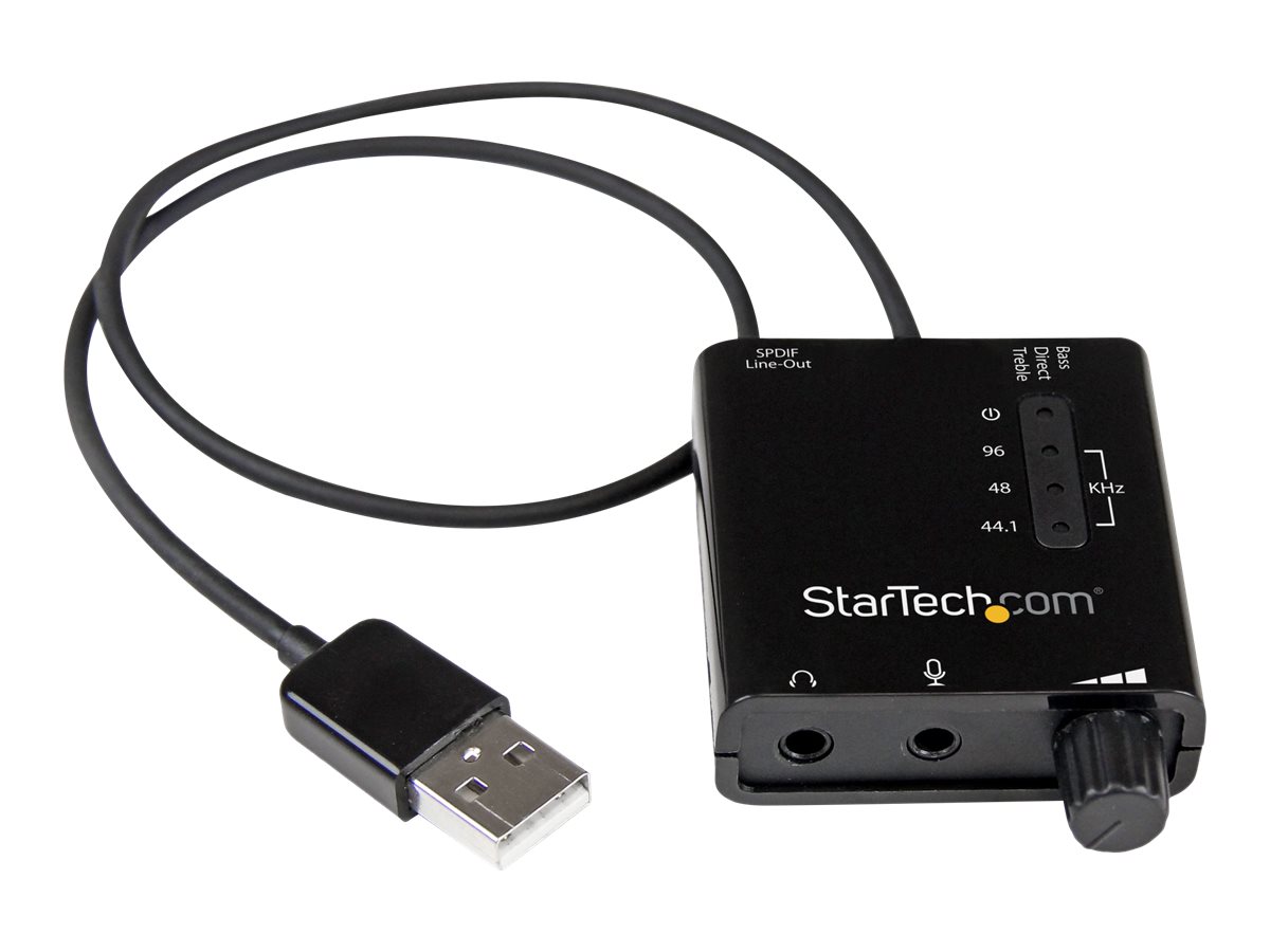 STARTECH.COM USB Audio Adapter - Externe USB Soundkarte mit SPDIF Digital Audio und Stero Mic - Schwarz