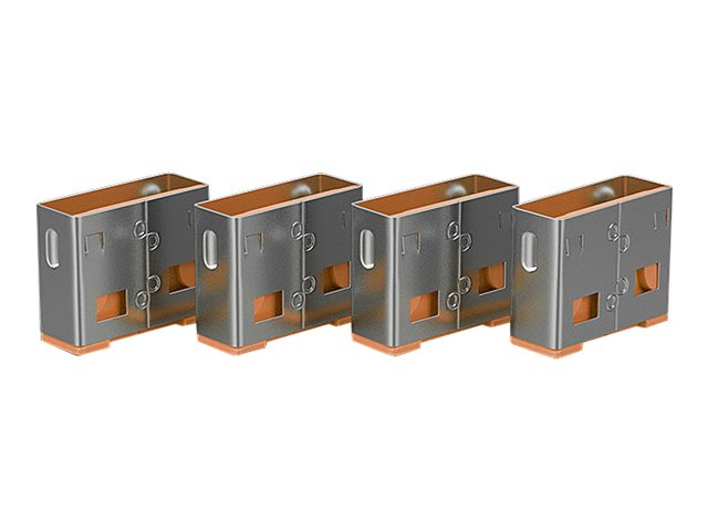 LINDY USB Portschloesser 4xORANGE+Key 4 Schloesser mit 1 Schluessel