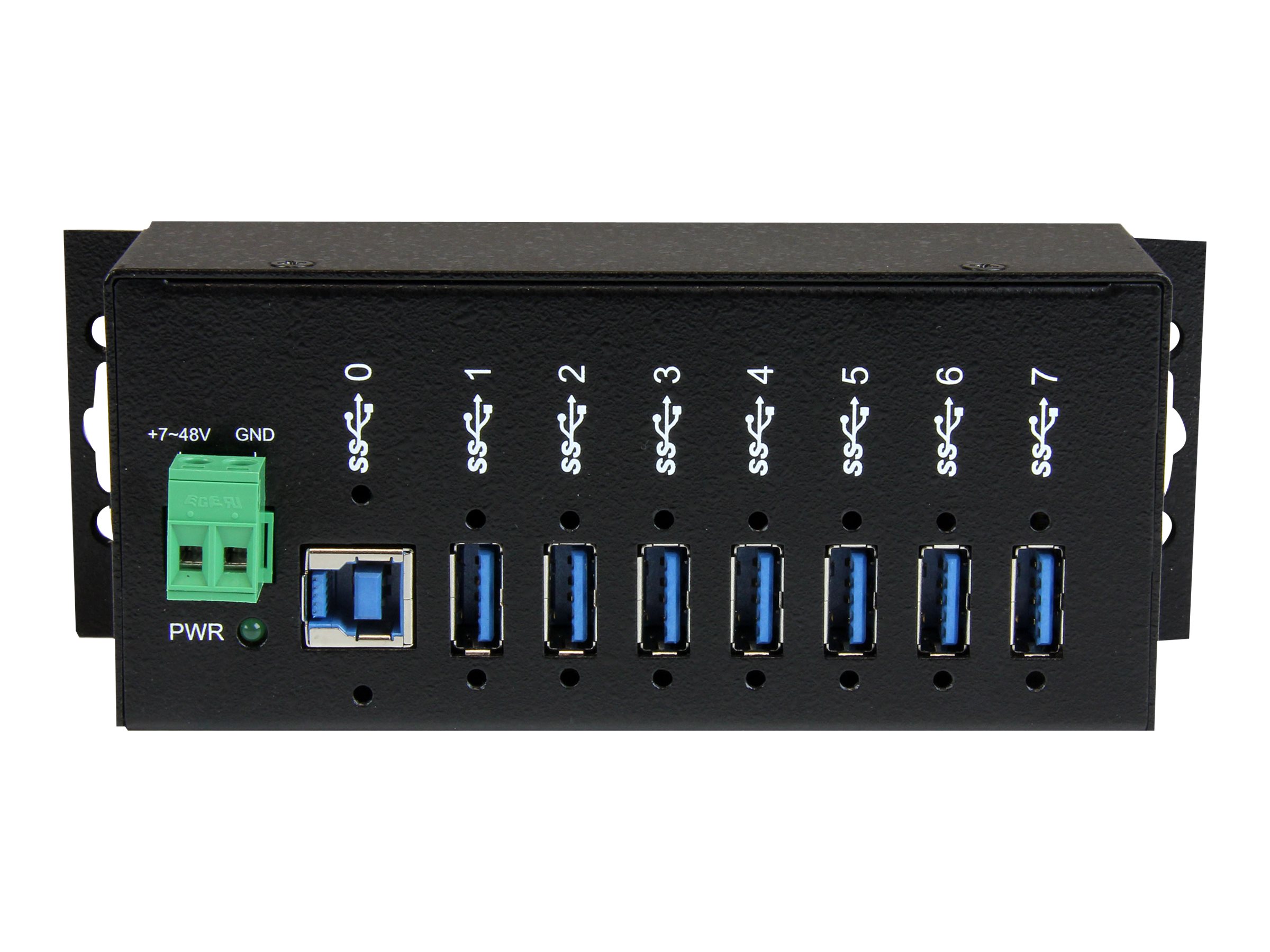 StarTech.com Industrieller 7 Port USB 3.0 Hub mit Überspannungsschutz - USB Hub zur Klemmleisten / DIN-Schienen Montage - Hub - 7 Anschlüsse