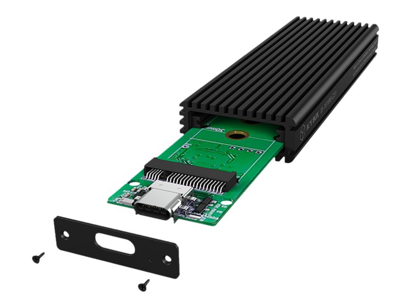 ICY BOX externes Gehaeuse fuer NVME M.2 IB-1816-C31 M.2 SSD mit USB3.1 Type-C bis zu 10Gbits M-Key  Gehaeuse mit Schiebemechanismus