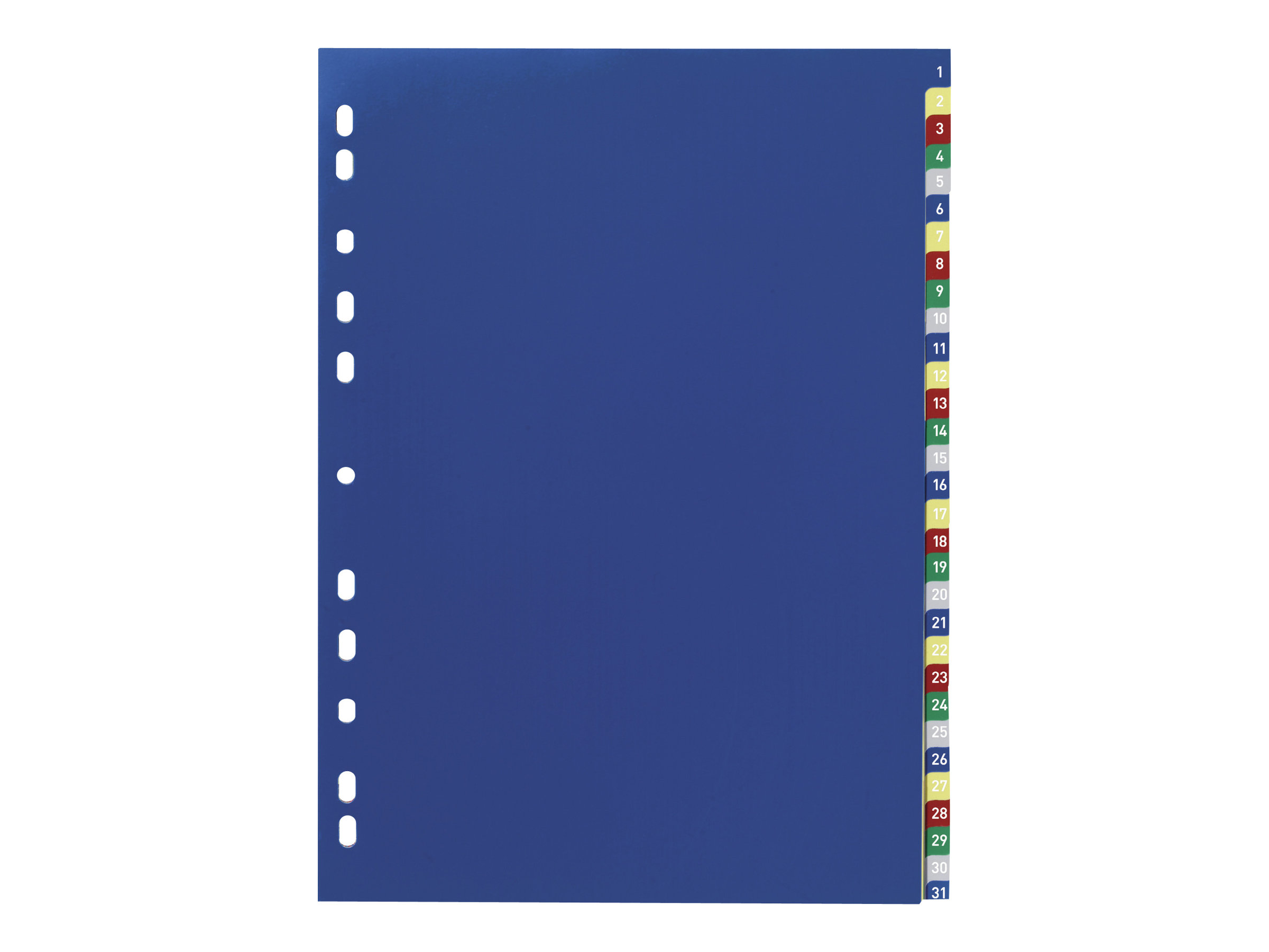 DURABLE Ordnerregister Vollformat 1-31 blau, gelb, rot, gruen, grau 31-teilig, 1 Satz DURABLE Ordnerregister Vollformat 1-31 blau, gelb, rot, gruen, grau 31-teilig, 1 Satz