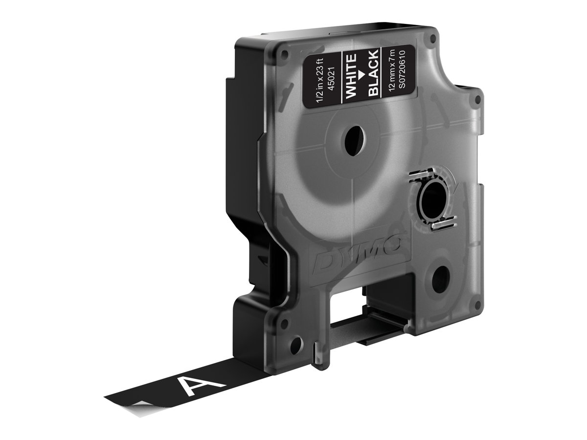 DYMO Schriftband 45021 12mm 7m weiss auf schwarz