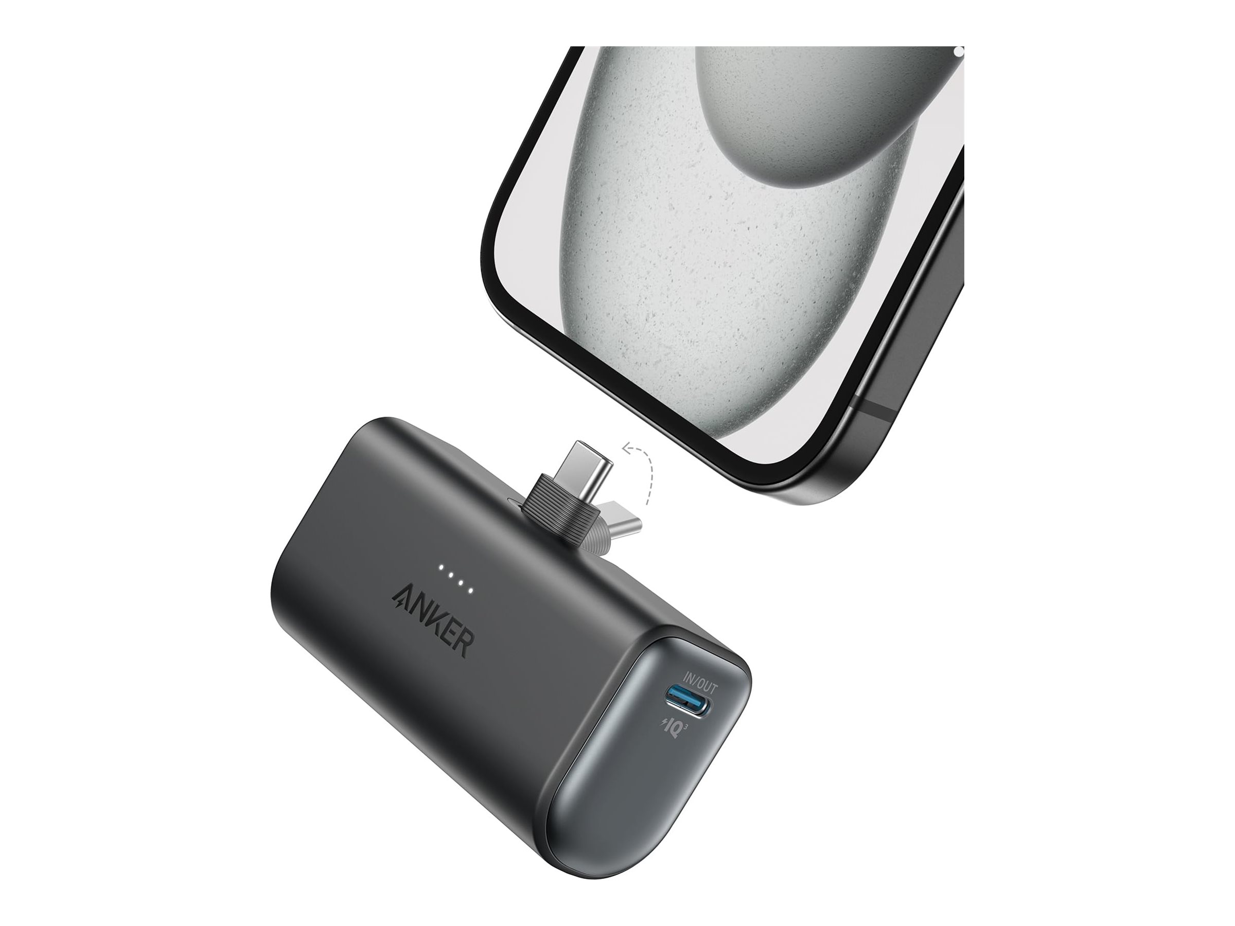 Anker Nano Power Bank 5000mAh, 225W, BuiltIn with USBC Connector, Black