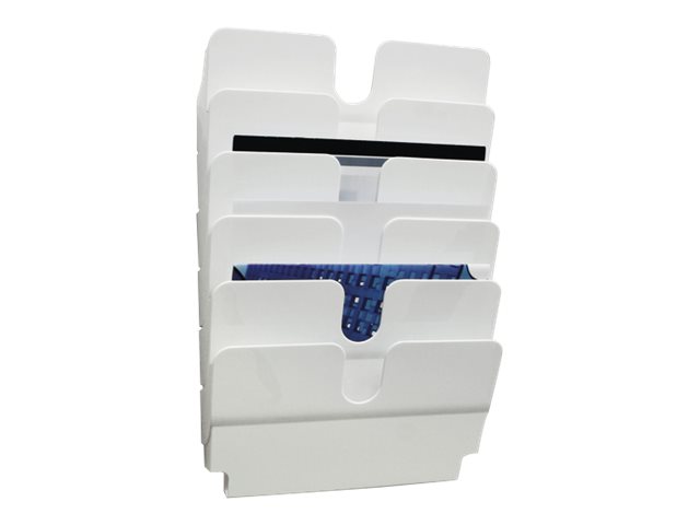 DURABLE Wandprospekthalter Flexiplus weiß DIN A4 quer 6 Fächern 34,0 x 10,0 x 52,0 cm, 1 St