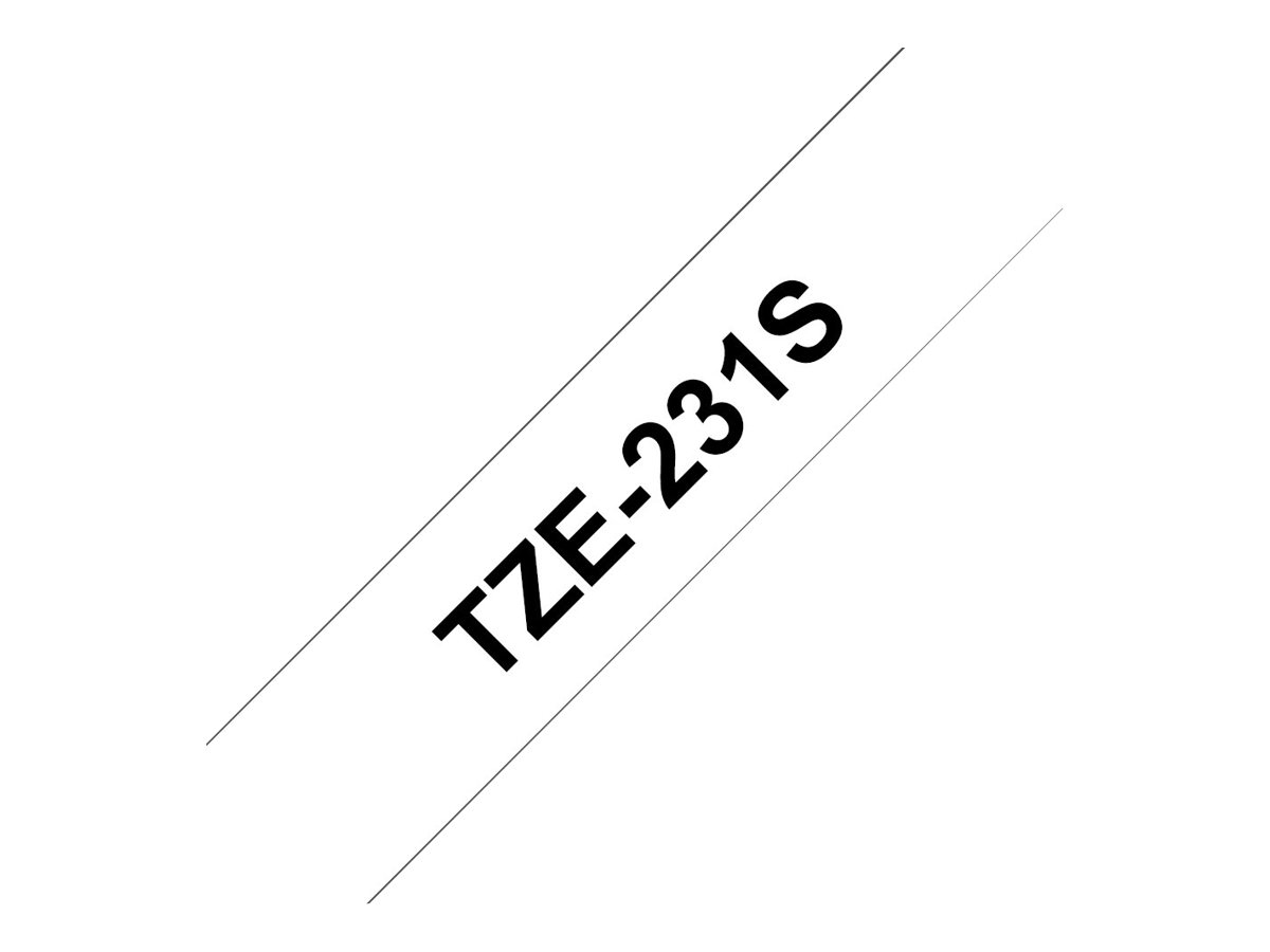 Brother TZe-231S - Schwarz auf Weiß - Rolle (1,2 cm x 4 m)