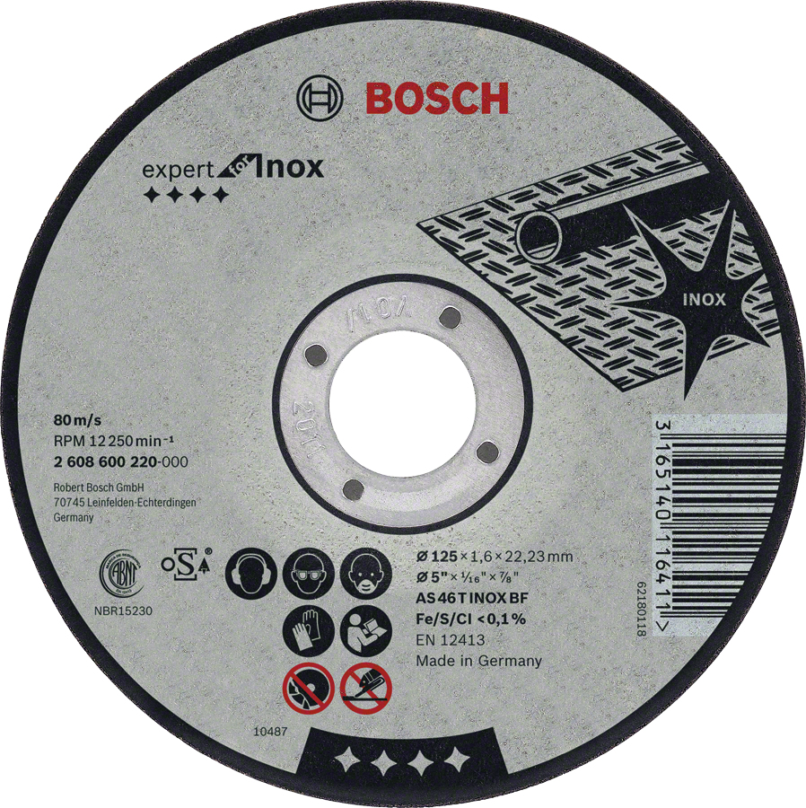 Bosch Trennscheibe 125 mm INOX gerade Bosch Trennscheibe 125 mm INOX gerade